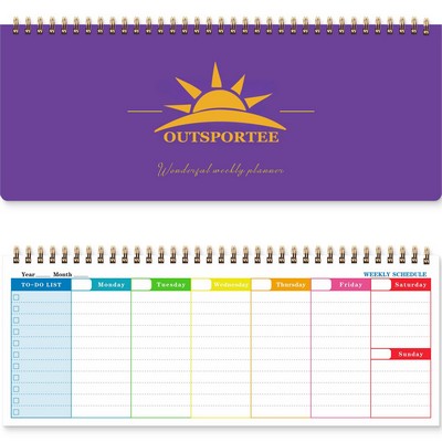Top Spiral Weekly Planner Schedule Notepad with 60 Sheets
