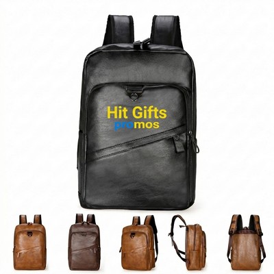 Vintage PU Waterproof Backpack