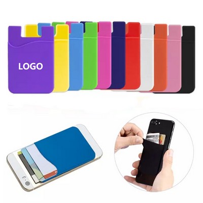 Slim Durable Silicone Phone Card Holder Wallet