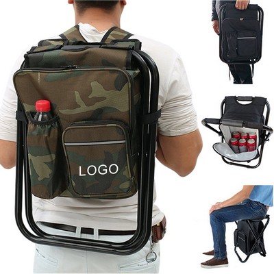Cooler Backpack Stool Portable Folding Stool