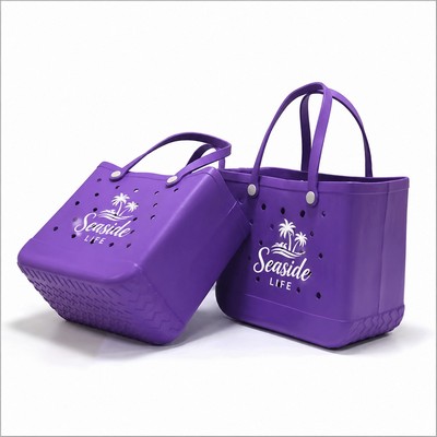 EVA Waterproof Beach Tote Bag – Bogg Style Custom Tote (LARGE)