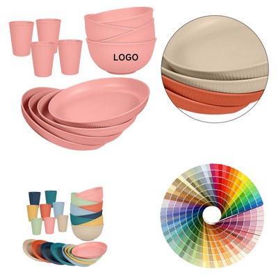 3PCS Wheat Straw Dinnerware Sets