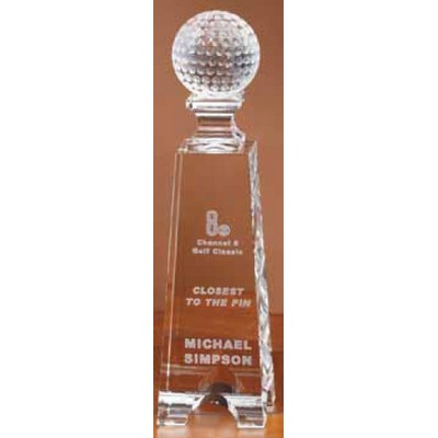 9" Crystal Golf Pillar Award