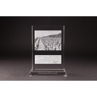 2D Vertical Crystal Award w/Base Size 3 (5 x 7 x 5/8")