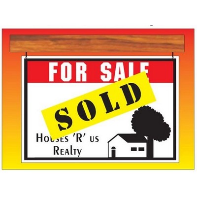 Sold Sign Rectangle Badge w/ Bar Pin (2"x3")