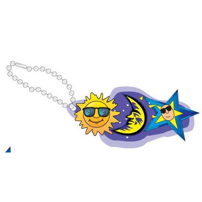 Sun And Moon Promotional Line Key Chain w/ Black Back (6 Square Inch)