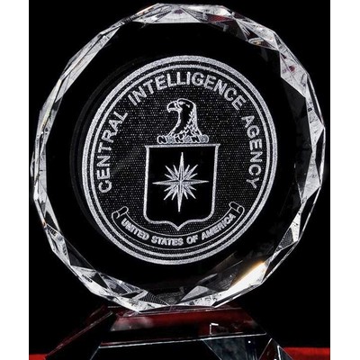 Crystal Rising Sun Plaque w/Custom Etching (6")