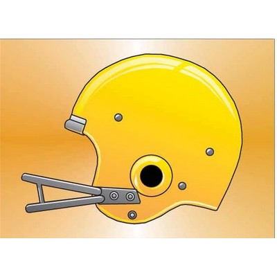 Football Helmet Rectangle Badge w/ Bar Pin (2.5"x3.5")