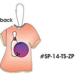 Bowling Pin & Ball T-Shirt Zipper Pull
