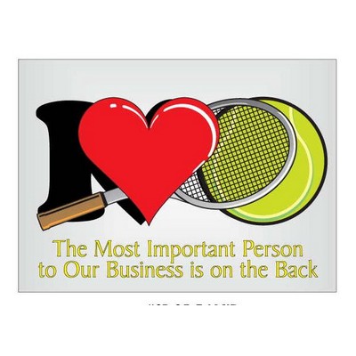 I Love Tennis w/Racket Rectangle Photo Hand Mirror (2½"x3½")
