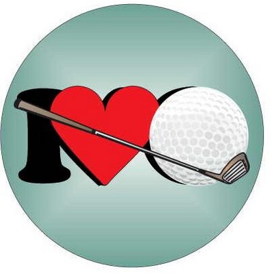 I Love Golf Photo Hand Mirror (2½" Diameter)