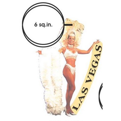 Vegas Showgirl in Yellow Key Chain w/Clear Mirrored Back (6 Square Inch)