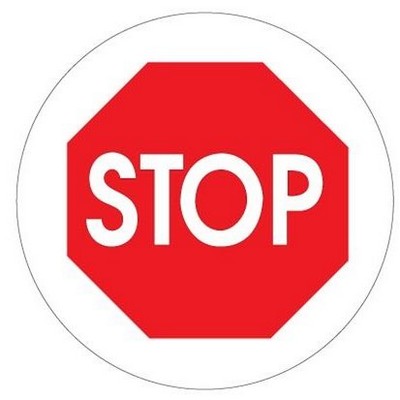 Stop Sign Round Badge w/ Bar Pin (2 1/2" Diameter)