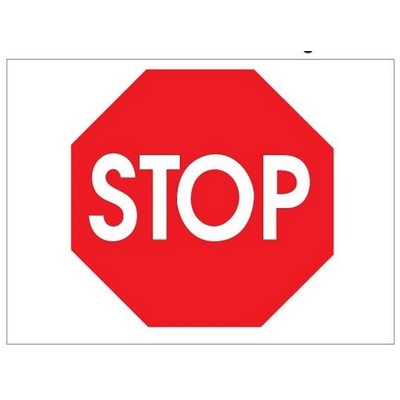 Stop Sign Rectangle Badge w/ Bar Pin (2 1/2"x3 1/2")