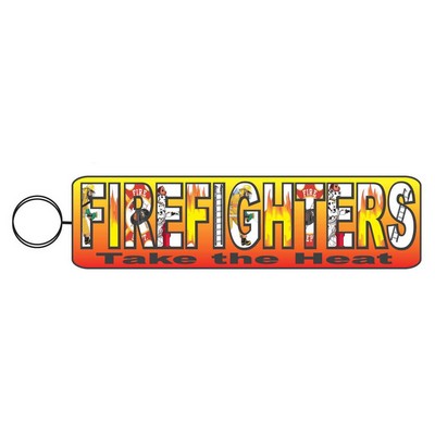 Fireman Slogan Executive Key Chain w/Mirrored Back (4")