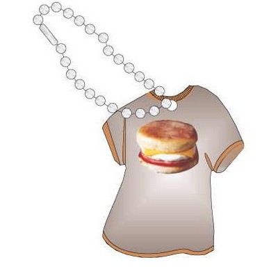 Breakfast Sandwich Promotional T Shirt Key Chain w/ Black Back (4 Square Inch)
