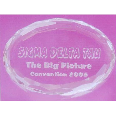 Oval Crystal Paperweight