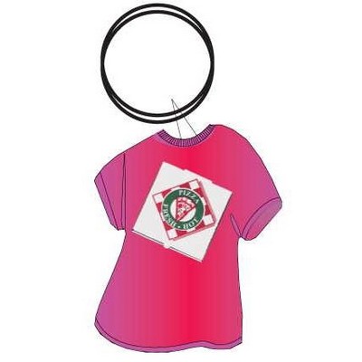 Pizza Box Executive T Shirt Key Chain w/Mirrored Back (4 Square Inch)