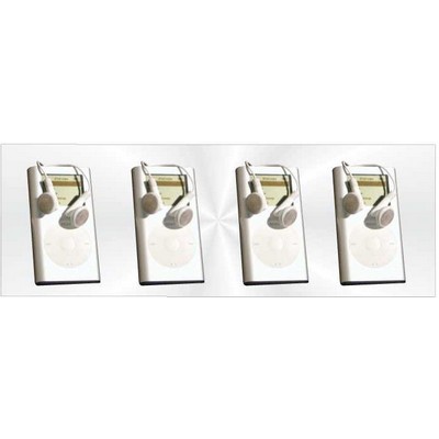 Mp3 Player Panoramic Badge w/ Bar Pin