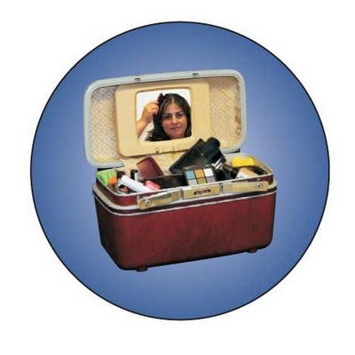 Makeup Case Round Metal Photo Magnet (2 1/2")