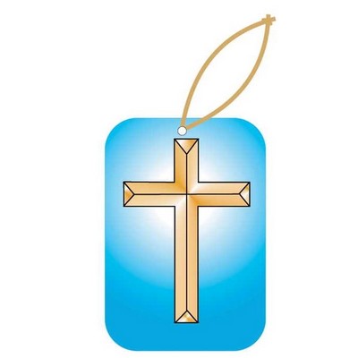 Gold Cross Promotional Ornament w/ Black Back (12 Square Inch)