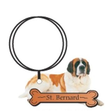 St. Bernard Dog Keychain w/Mirrored Back (12 Square Inch)