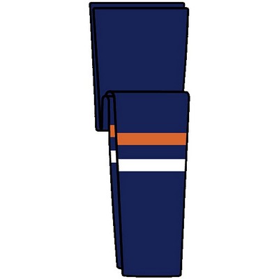 Long Island Pro Series Blue Away Socks w/Orange & White Stripes