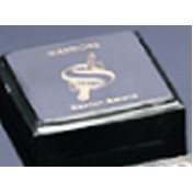 Black Marble Paperweight w/Beveled Top (4"x4")