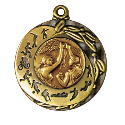 Stock Sport Silhouettes 2" Medal - Victory Female