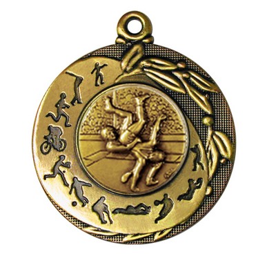 Stock Sport Silhouettes 2" Medal- Wrestling