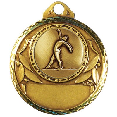 Stock Diamond Struck 2" Medal- Gymnastics Female