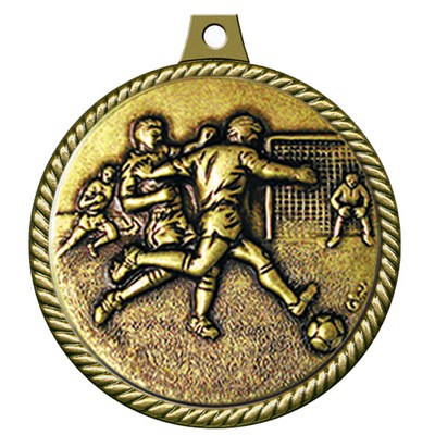 Stock Medal w/ Rope Border (Soccer Male) 2 1/4"