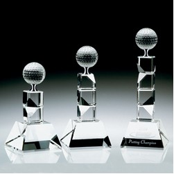 V Tower Golf Trophy - Large (3 1/8"x3 1/8"x9")