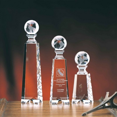7" On Gate Tower Crystal Globe Award