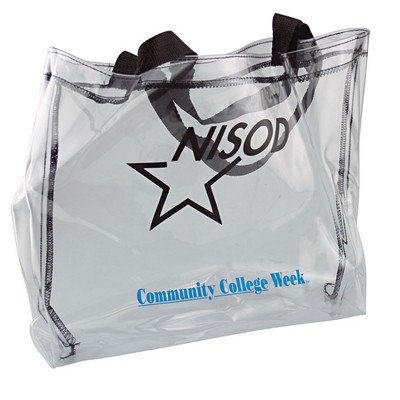 Clear Vinyl Tote Bag w/Gusset (13"x14"x3")