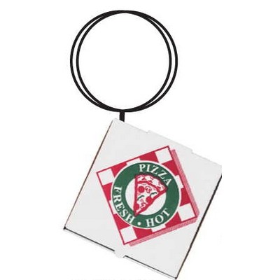 Pizza Box Executive Key Chain w/Mirrored Back (10 Square Inch)