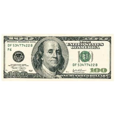 Hundred Dollar Bill Magnet w/ Full Magnetic Back (10 Square Inch)