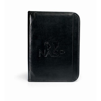 Vintage Leather Padfolio - Black