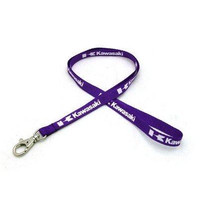 3/8" Wide Silkscreened Polyester Lanyard w/Metal Bean & One Standard Attachment