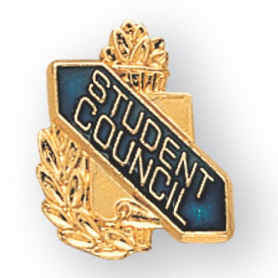 Enameled & Epoxy Domed Scholastic Student Council Award Pin