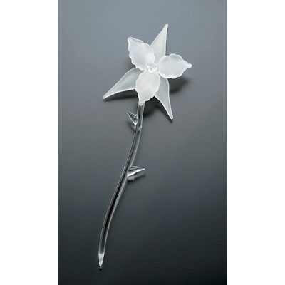 Hand Blown Crystal Orchid Figurine