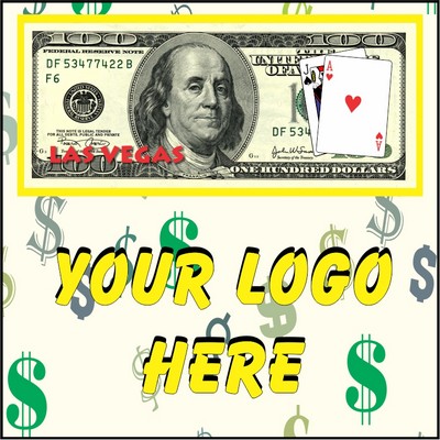 Las Vegas Blackjack $100 Bill Metal Photo Magnet (2 1/2" Square)
