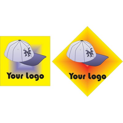 Baseball Cap Metal Photo Magnet w/ Magnetic Back (2.5" Square)