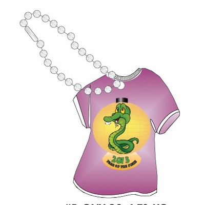 Chinese New Year T Shirt Promotional Key Chain w/ Black Back (12 Square Inch)