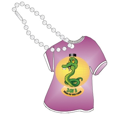 Chinese New Year T Shirt Promotional Key Chain w/ Black Back (6 Square Inch)