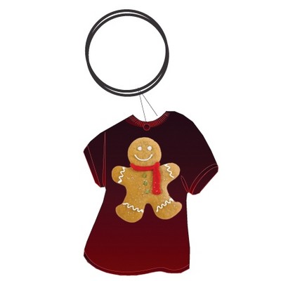 Gingerbread Man Executive T-Shirt Key Chain w/Mirrored Back (8 Square Inch)