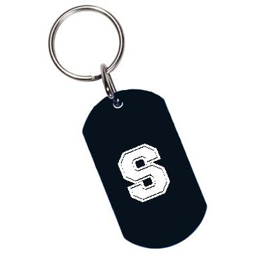 Black Dog Tag Key Ring