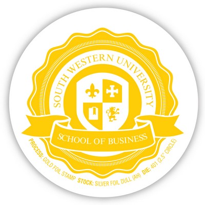 Foil Stamp/Embossed Circle Label Roll (1¾" Diameter)