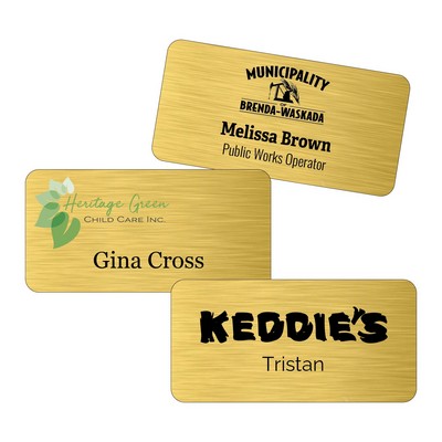 Satin Gold 1.5" x 3" Name Tags