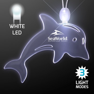 Acrylic Dolphin Shape Necklace with White LED - PRINTED